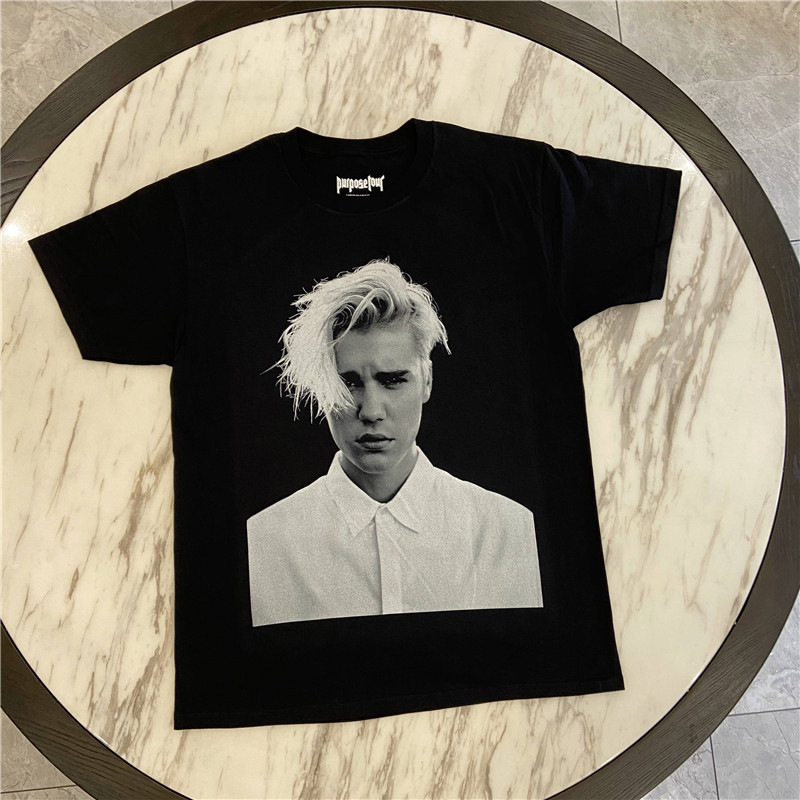 Justin Bibber Limited Edition Justin Bieber Avatar T-Shirt Pure Cotton Loose Oversized High-Definition Print Justin Bibber Limited Edition Justin Bieber Avatar T-Shirt Pure Cotton Loose Oversized High-Definition Print