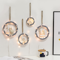 Nordic room wall decorations restaurant layout Wall creative hanging wall decoration pendant elk Net Red Wall