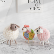Little sheep ornaments cute childrens room decorations wool felt creative ins Nordic bedroom desktop furnishings