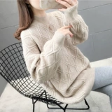 Цветной длинный демисезонный модный трикотажный свитер, осенний, в корейском стиле, средней длины, 2020