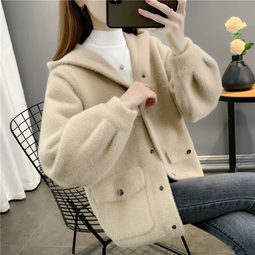 Бархатная трикотажная куртка, демисезонное термобелье, модная толстовка с капюшоном, кардиган, 2021 года, оверсайз