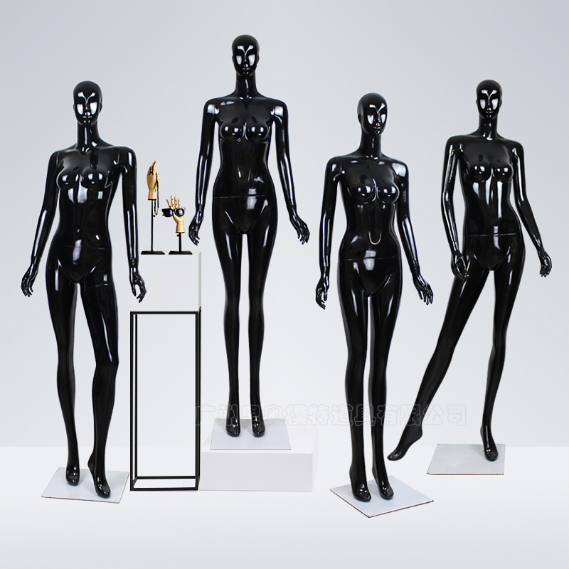 Abstract Face Light Mystery Black Dress Model Woman Show Props Women's Dress 100 Hitch Kit Test Dress Model