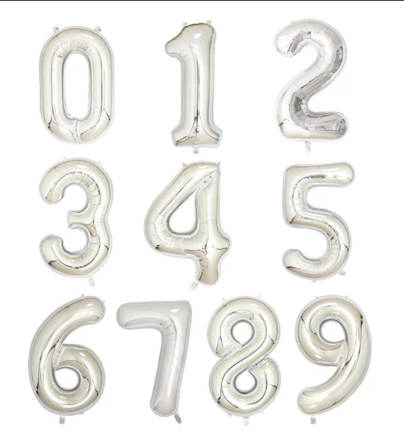 40 Inch Aluminum Film Digital Ball Gold 42 White Silver Cream INS Style Balloon Decoration Birthday Party Arrangement
