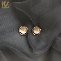 Cats eye stone earrings 2021 New Korean simple temperament earrings female sterling silver exquisite light luxury niche earring tide