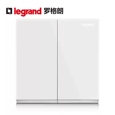 Rogrand switch two-open single-control socket panel Yijing White with silver side two-position single-stage wall power supply 86 type