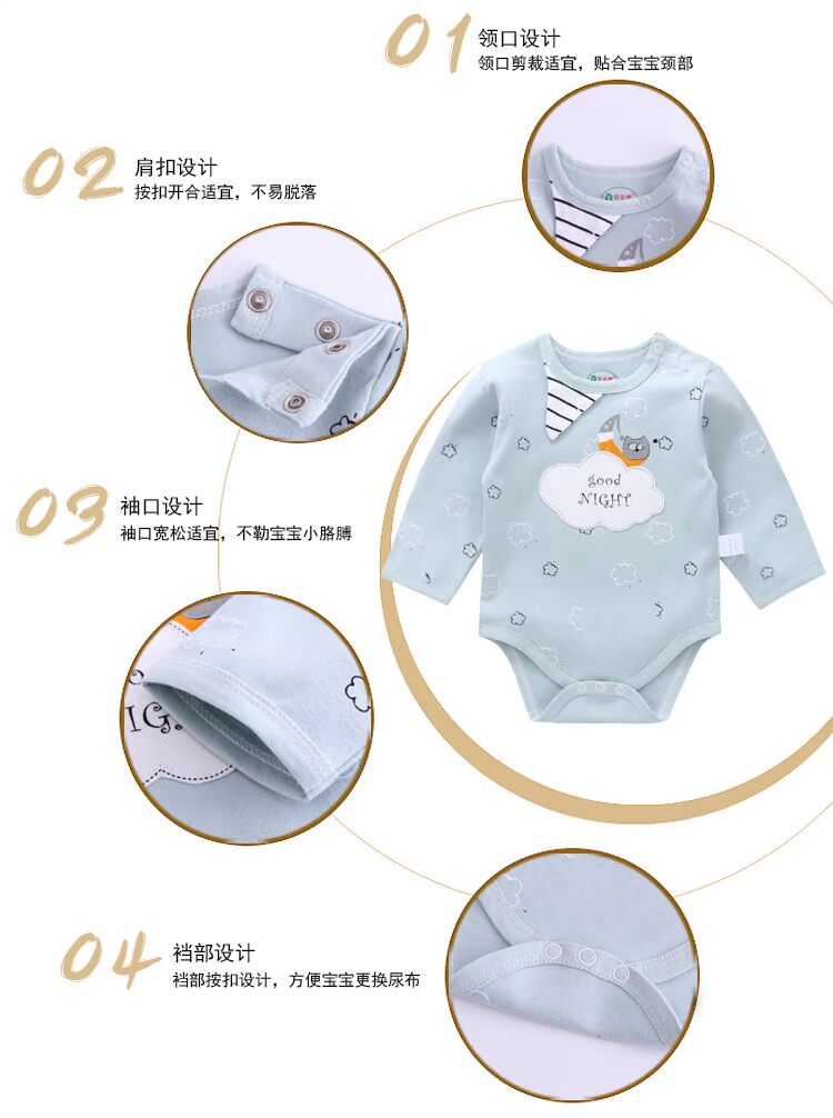 Quần áo sơ sinh cho bé trai và bé gái 0-18 tháng jumpsuit hafu túi rắm quần áo cotton quần áo trẻ em 10 tuổi