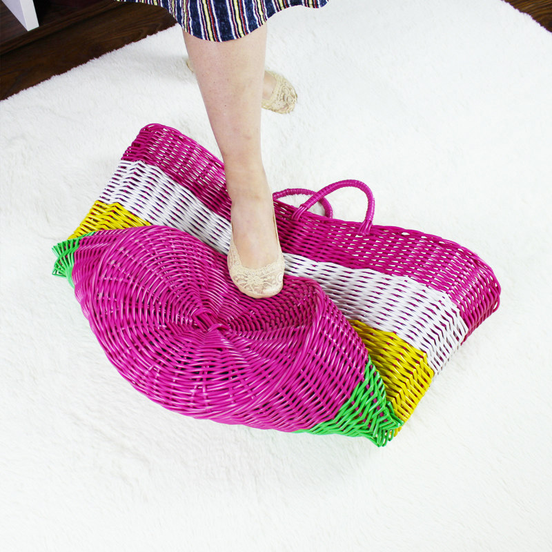 Plastic clothes dirty clothes basket Dirty storage Rattan basket Laundry basket Household laundry basket basket Toy bucket woven frame basket