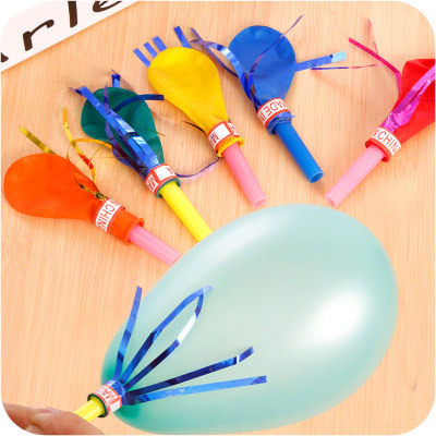 Children's sound toy whistle blowing balloon whistle balloon gold wire whistle balloon baby birthday party