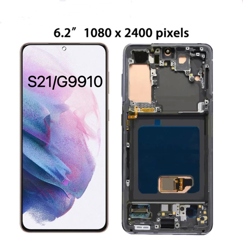Suitable for Samsung S21 S21+ S21U Screen Assembly G9910 G9960 G9980 Display with Internal and External Frame Suitable for Samsung S21 S21+ S21U Screen Assembly G9910 G9960 G9980 Display with Internal and External Frame