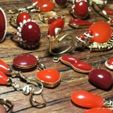 Красный агатовый браслет из провинции Юньнань, бусины, подвеска, кольцо, ожерелье