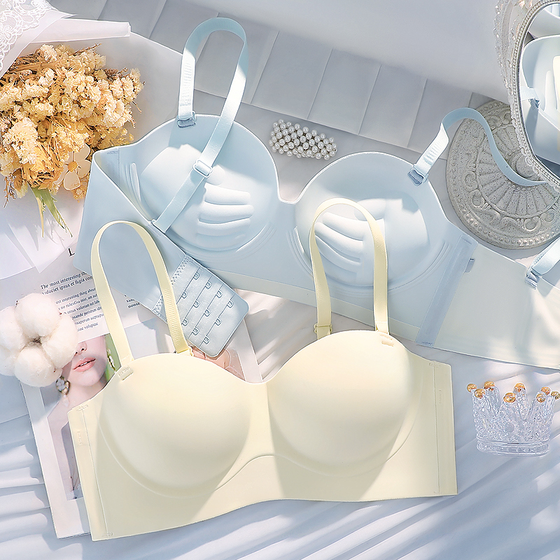 Thickened 6cm Half-Cup Seamless Bra for Women with Small Busts, Push-Up and Lift, Specially Designed for Flat Chests, Ultra-Thick Bra Thickened 6cm Half-Cup Seamless Bra for Women with Small Busts, Push-Up and Lift, Specially Designed for Flat Chests, Ultra-Thick Bra