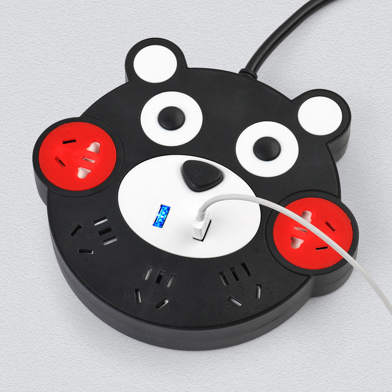 Sunobei socket USB charging plug row plug Household multi-function power supply wiring board plug board Wireless converter