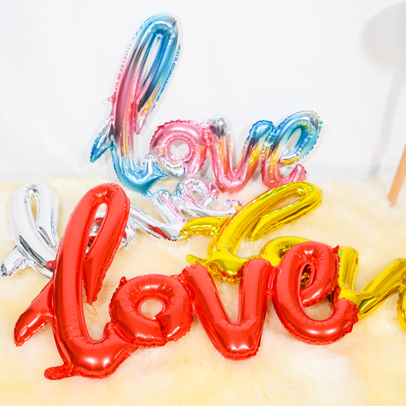 Wedding large handwritten one-piece Love aluminum balloon birthday party proposal decoration wedding room scene layout