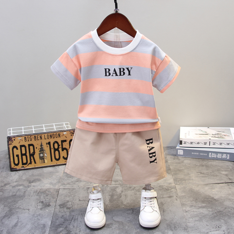 Baby Summer Outfit Set 2025 New Style for 1 to 3-Year-Old Boys, Stylish Summer Clothes for Toddlers, Trendy Short-Sleeve for Kids
