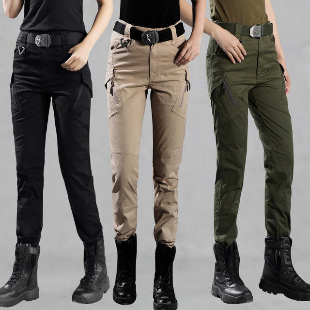 Autumn and winter women's high waist overalls women's multi-bag slim casual pants military fans training pants sailor dance tactical pants ix9