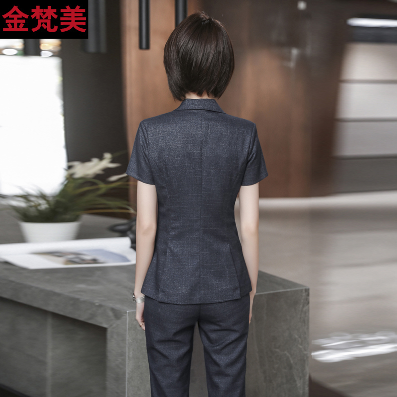 Suit ngắn tay phong cách Anh chuyên nghiệp váy Ladies Business Manager được mặc đồng phục khí sạn đốc