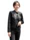 Small leather jacket for women Haining short motorcycle spring and autumn 2025 new autumn and winter stand-up collar cotton thick pu leather jacket
