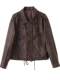 High-end leather jacket for women spring and autumn motorcycle casual slim retro jacket short 2025 tops for small people