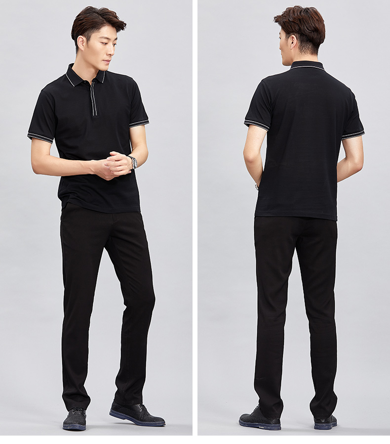 Đàn ông tài năng mùa hè mới màu tương phản áo thun ngắn tay ve áo thun kinh doanh giản dị áo cotton POLO nam áo polo tay dài
