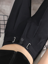 Ice Silk Broadlegged Pants Woman Thin 2021 new Summer loose High waist pituitary drag Thin Black Western Dress Pants Woman