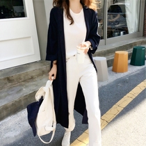 Dress women 2021 new spring and autumn Korean version of long casual loose waist English brown coat tide