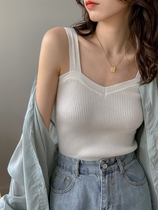 Knitted vest women 2021 new sexy slim Joker Hyuna Fenggang sleeveless inside bottoming outside wear