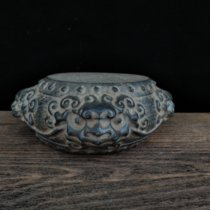Bluestone stone drum stone pier carved pot holder paperweight stone lion inkstone auspicious beast brave beast lucky beast tea house living room tea banquet decoration