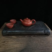 Purely hand-made natural bluestone four-legged teapot baby base Yaju tea house living room practical collection