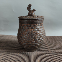 Cast Iron Material Jars Pen Holder STONE HOLDER INCENSE STOVE FIRE BASIN GUANYIN BODHISATTVA KUANYU KUANYU GODS RETRO NOSTALGIA PRACTICAL COLLECTION