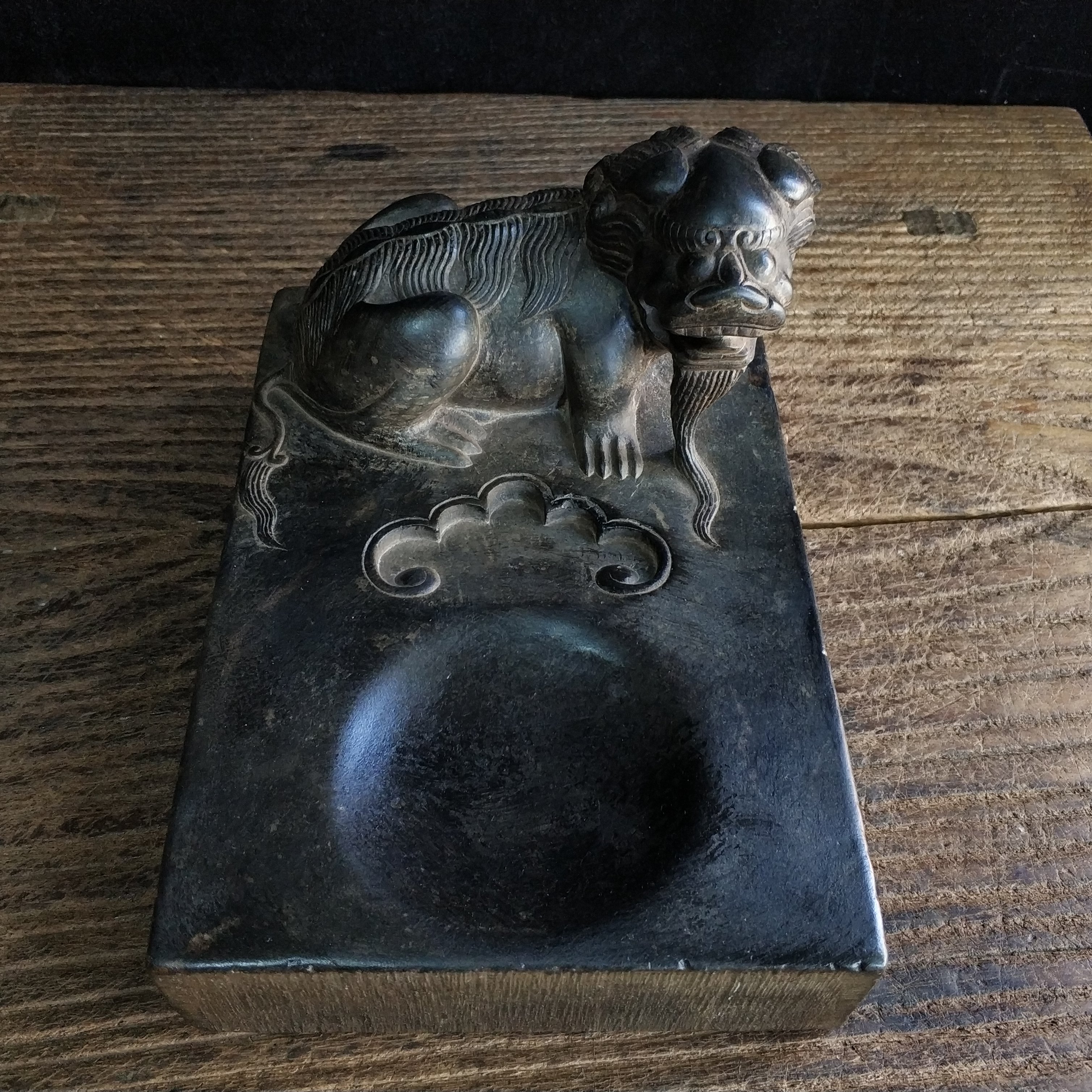 Green Stone Inkstone stone slab Town ruler Wenfang Four Treasure Book Room Pendulum Pieces Stone Lions Stone Mound Stone Mound heads Absorbent Reeds leopard Pendulum Pieces