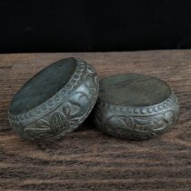 黑青石石鼓石雕镇纸石狮砚台瑞兽貔貅吸水兽茶舍客厅茶席案头摆件