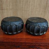 Bluestone stone drum stone pier carved pot holder paperweight stone lion inkstone auspicious beast brave beast lucky beast tea house living room tea banquet decoration