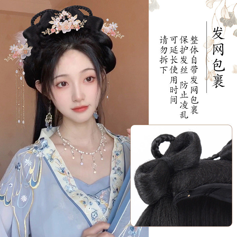 汉服头饰古装假发一体式懒人发箍,古风美少女变装神器!-发包-淘宝好物网