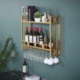 Стена красного вина, висящая творческая бокала красного вина над европейским стилем двойной железной ручкой, настенная стойка для вина подвесная настенная винная стойка дома