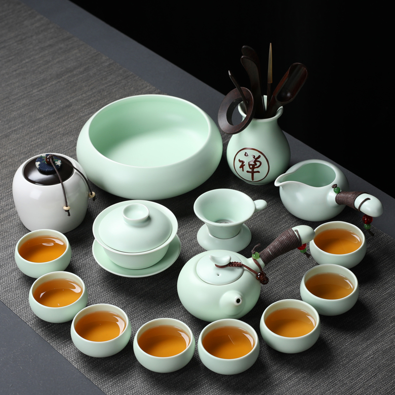 Ceramic tureen tea sets tea tray was kung fu tea cups dry terms household contracted tea of a complete set of white porcelain