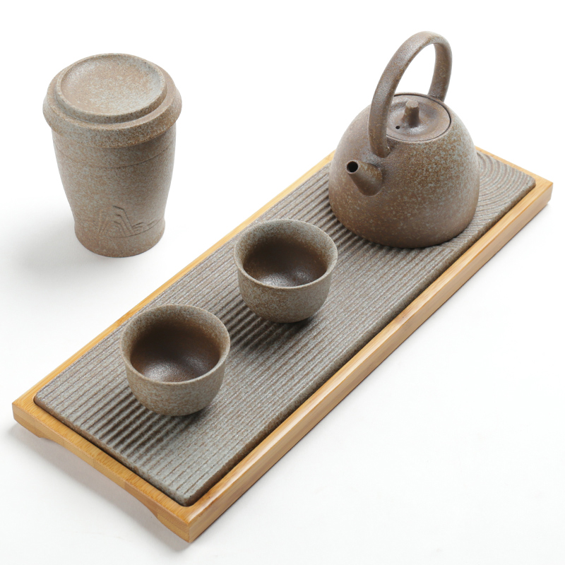 Poly real (sheng Japanese dry landscape and tea table contracted household kung fu tea set zen ceramic dry terms tray box