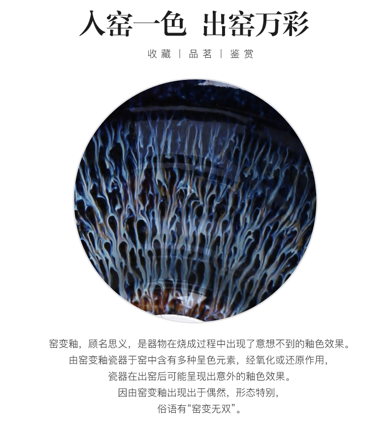 Jingdezhen built the oil - lamp can temmoku glaze tea fair keller) filter creative kung fu tea accessories