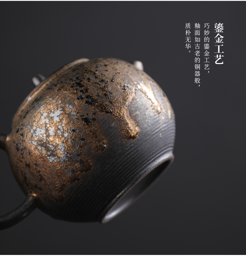 Poly real (sheng gold ceramic glaze iron teapot glazed pottery pot kung fu tea pot teapot Japanese girder single pot of tea