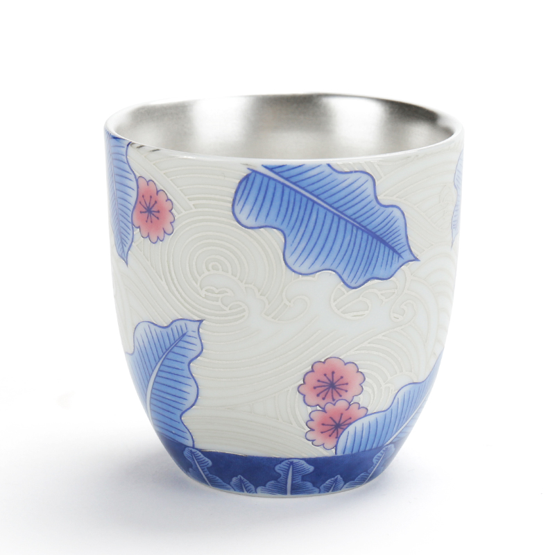 Silver cup 999 sterling Silver tank master cup single cup large move checking ceramic single kung fu small tea cups