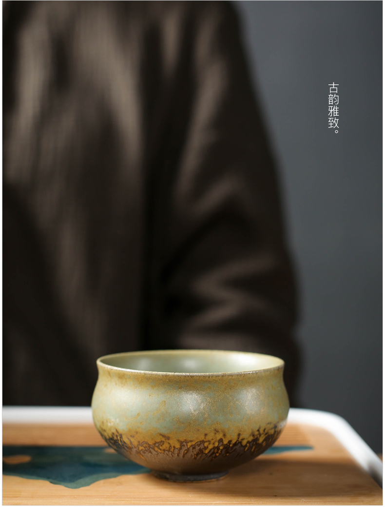 Five lines of glass ceramics master kung fu tea cup set Five ancient jun tea set size sample tea cup single glass up