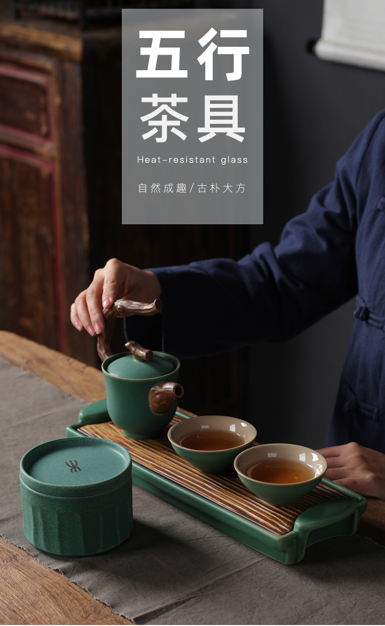 Japanese dry landscape tea table contracted household kung fu tea set zen dry ceramic tea set gift box of the household