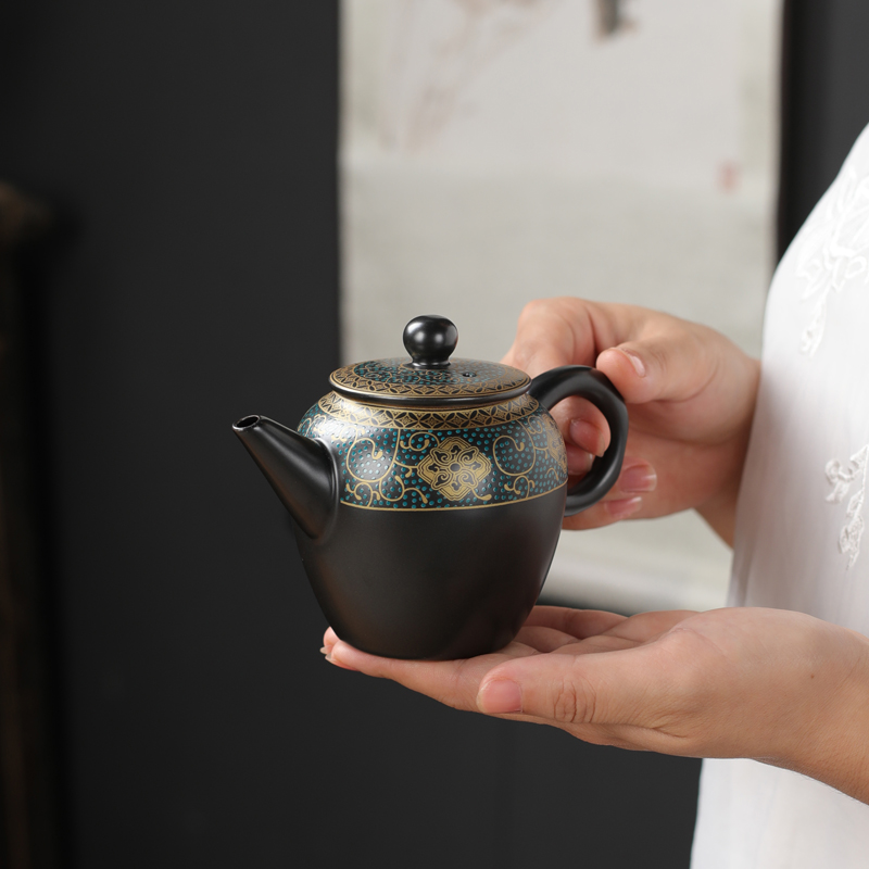 Ceramic dry plate tea pot bearing bearing pad antique teapot single pot with lid with a complete set of kung fu tea tea tray