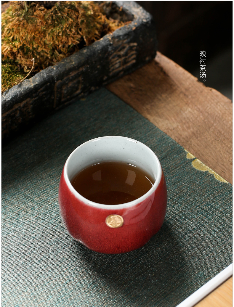 Ceramic masters cup sample tea cup set small household kung fu tea set four cups or personal single cup lamp cup