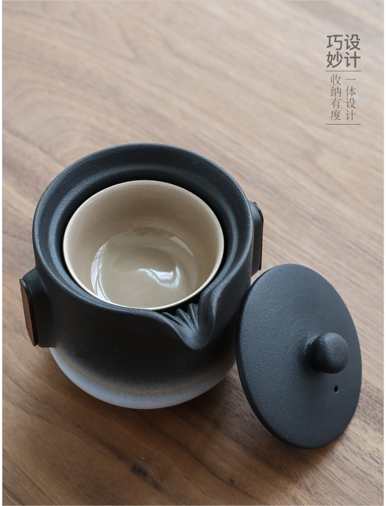 Poly real (sheng coarse pottery work travel crack cup is suing ceramic tea cup 5 cups of tea set a pot of on - board, tea sets