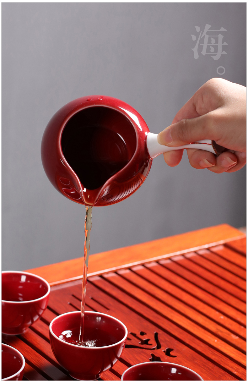 Large fair keller of tea sea points kung fu tea tea device accessories and glass ceramic filter sets red with the side of the tea