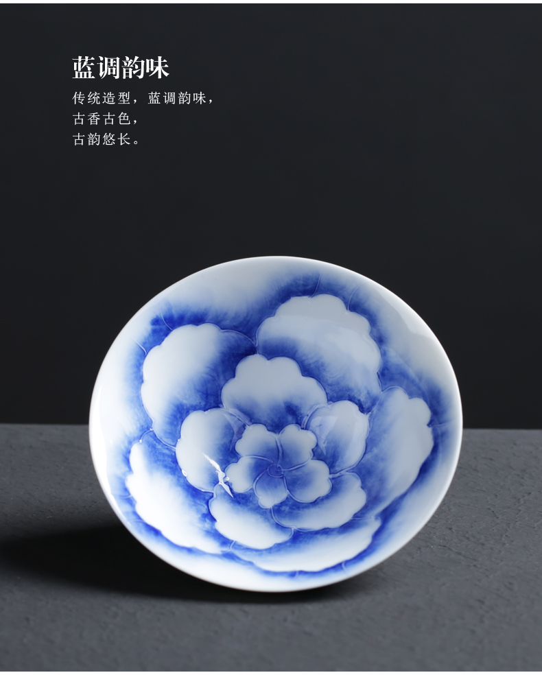 Poly real sheng kung fu tea sample tea cup hand - made bluish white porcelain jingdezhen ceramics thin foetus personal single cup tea cups