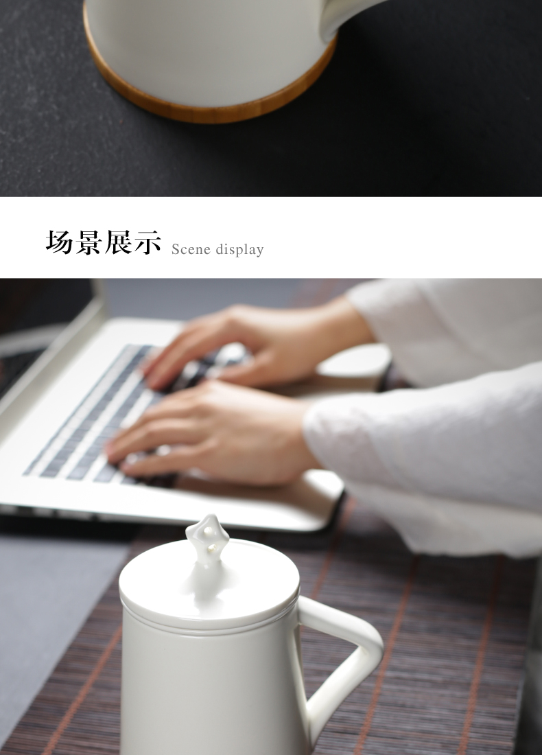 Poly real sheng taihu office tea cup keller cup of water glass ceramic filter with cover cup couples contracted