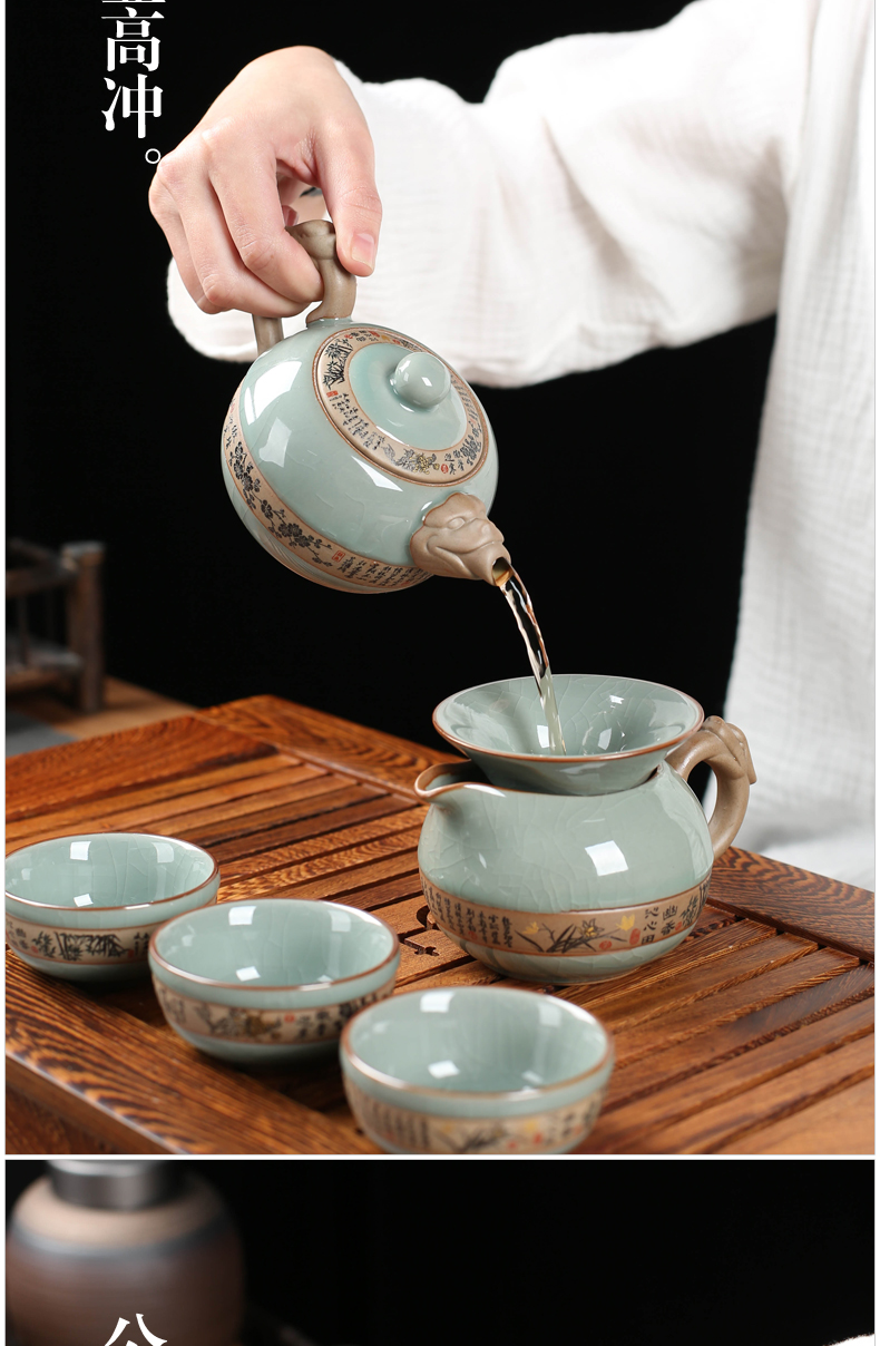 Poly real (sheng ebony wood tea tray was home brother your up up of a complete set of kung fu tea sets contracted Europe type small tea table