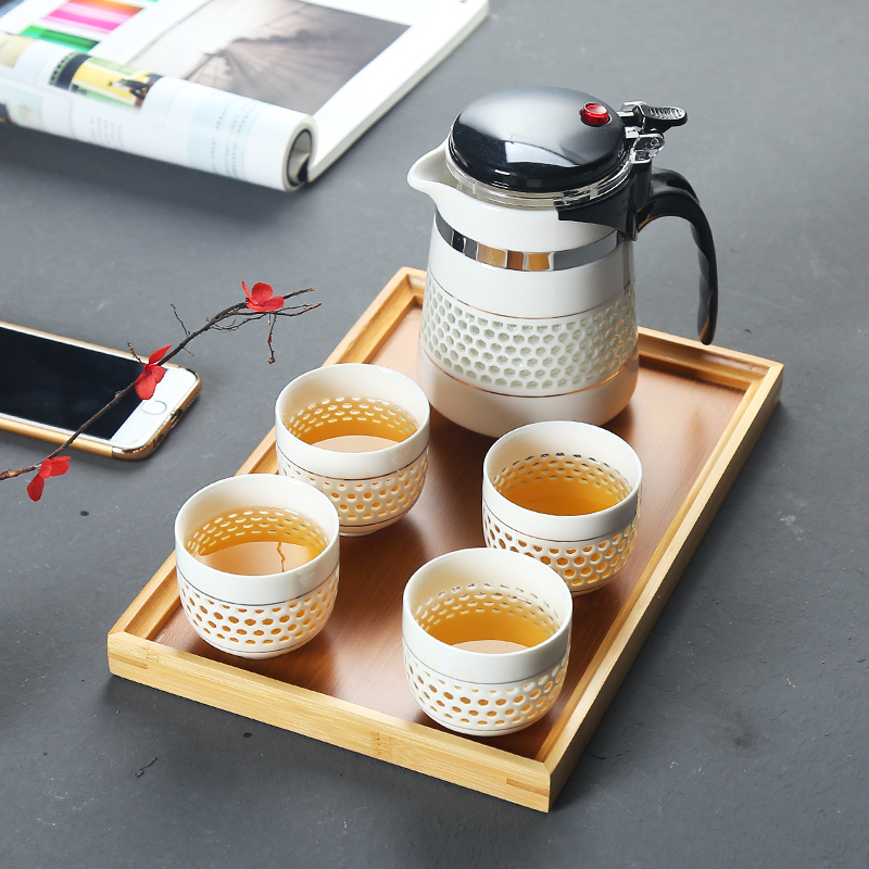 Poly real (sheng office ceramic tea cup tank filter teapot kettle and exquisite hollow out elegant glass tea cup