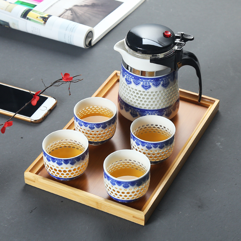 Poly real (sheng office ceramic tea cup tank filter teapot kettle and exquisite hollow out elegant glass tea cup